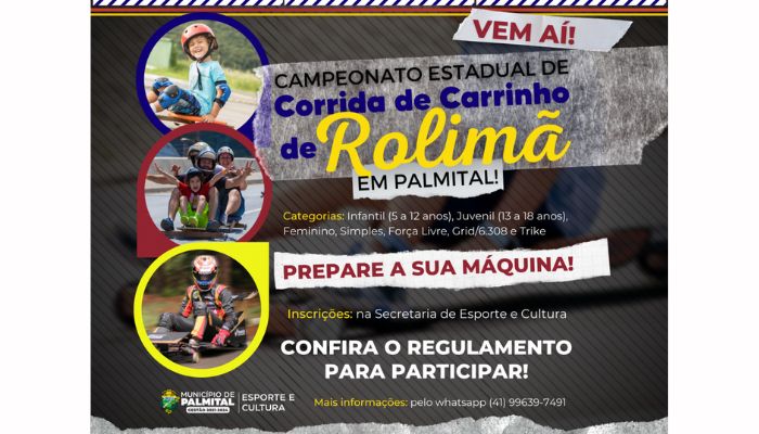 Palmital - Município sediará Campeonato Estadual de Corrida de Carrinho de Rolimã